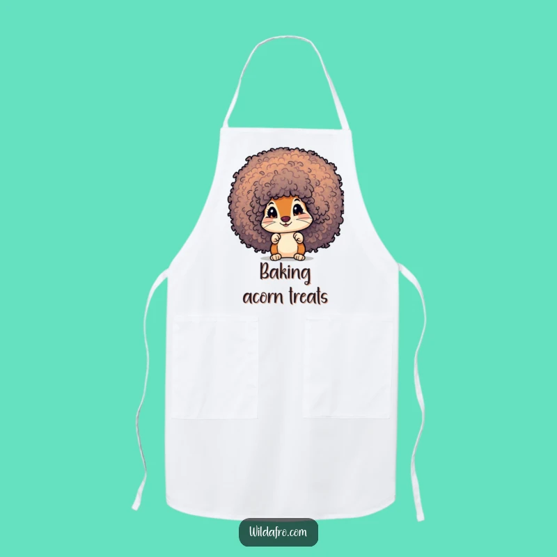 Funny Squirrel Afro Apron: Curious Character Peek Kitchen Gift
