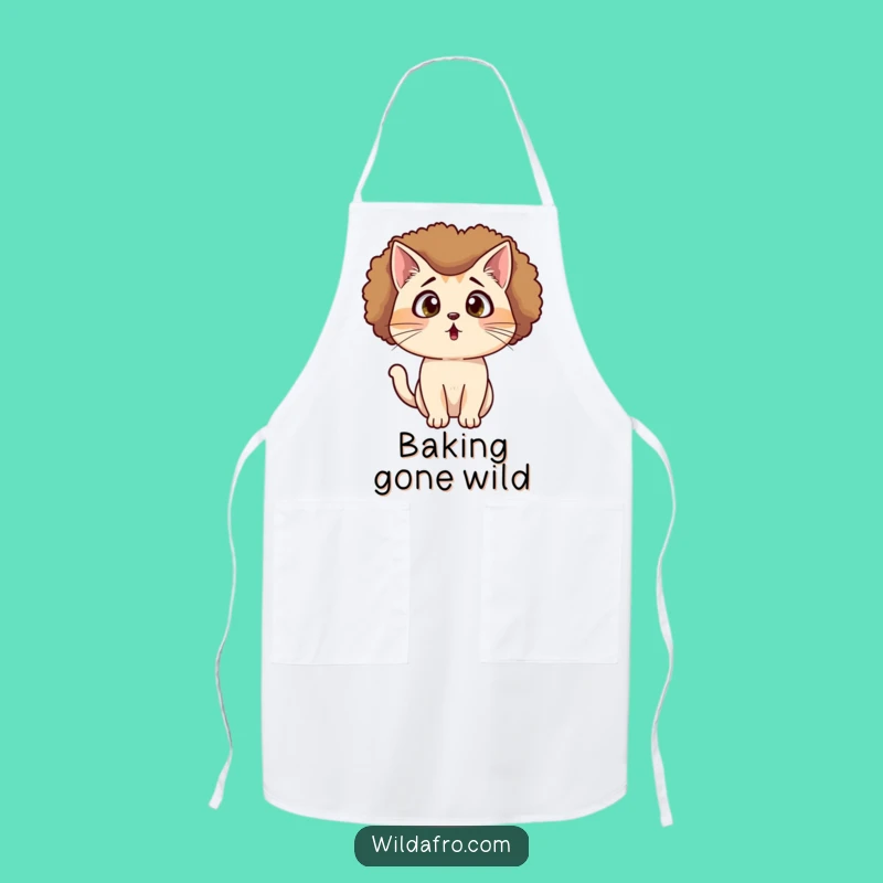 Kitchen Surprise Cat Afro Apron - Cook with Shock and This Funny Gift!