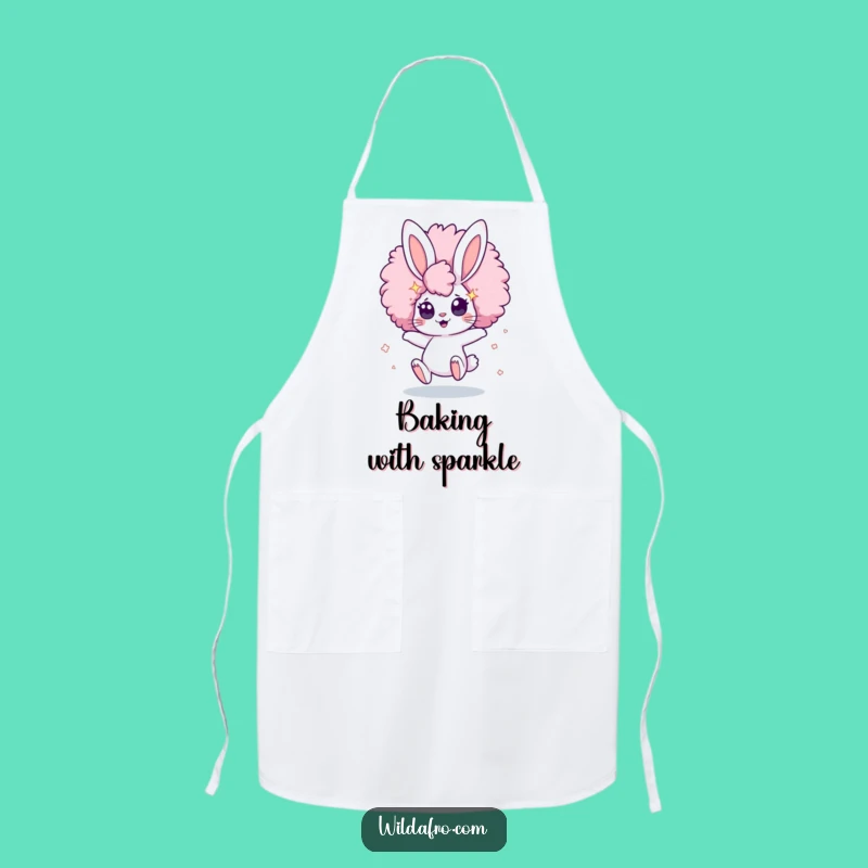Funny Bunny Afro Star Apron: Bouncing Chef Style with Cosmic Eye Appeal