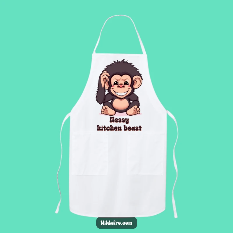 Funny Chimp Afro Apron: Cook Up Fun with This Hilarious Kitchen Primate