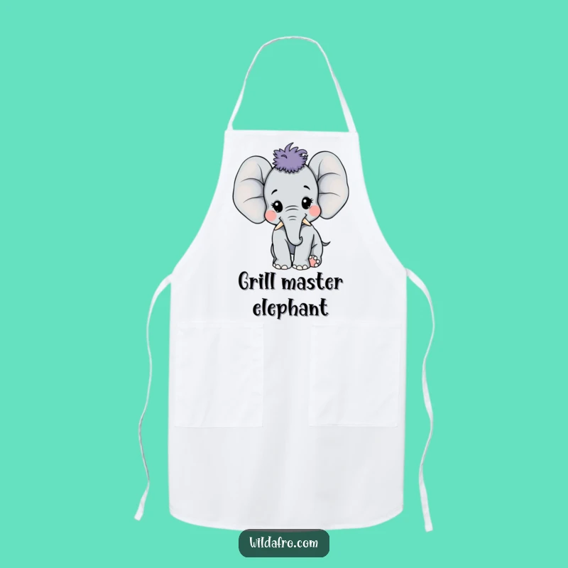 Funny Elephant Afro Apron - Joyful Pachyderm Kitchen Essential Gift