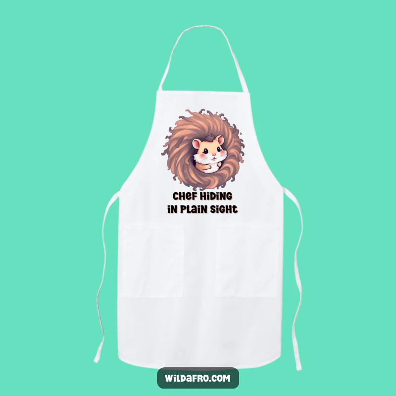 Funny Hamster Afro Apron: Cook Up Laughs with Quirky Hair Flair