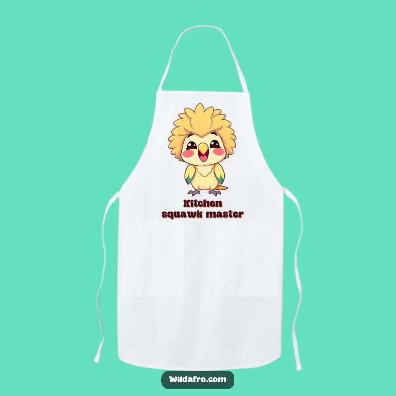 Funny Parrot Chef w/ Afro Apron - Cook & Chirp Gift