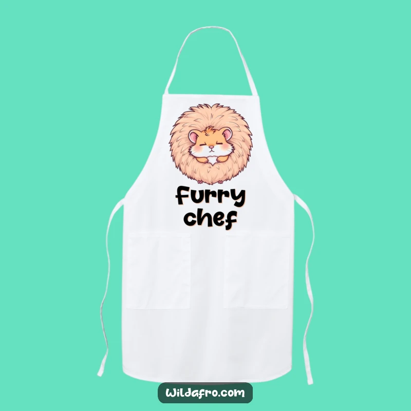 Funny Hamster Afro Nap Apron: Cook with Quirky Flair and Hilarious Style!