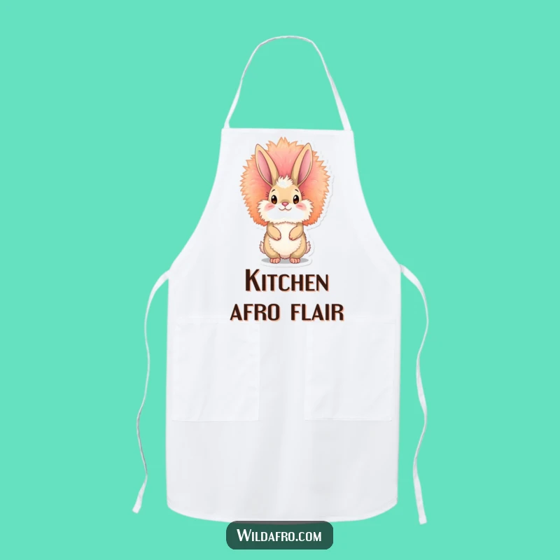 Funny Bunny Afro Apron - Groovy Kitchen Humor for Fun Cooks Gift