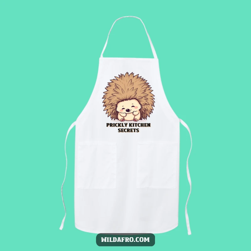 Funny Hedgehog Afro Apron: Chef's Humor for a Joyful Kitchen