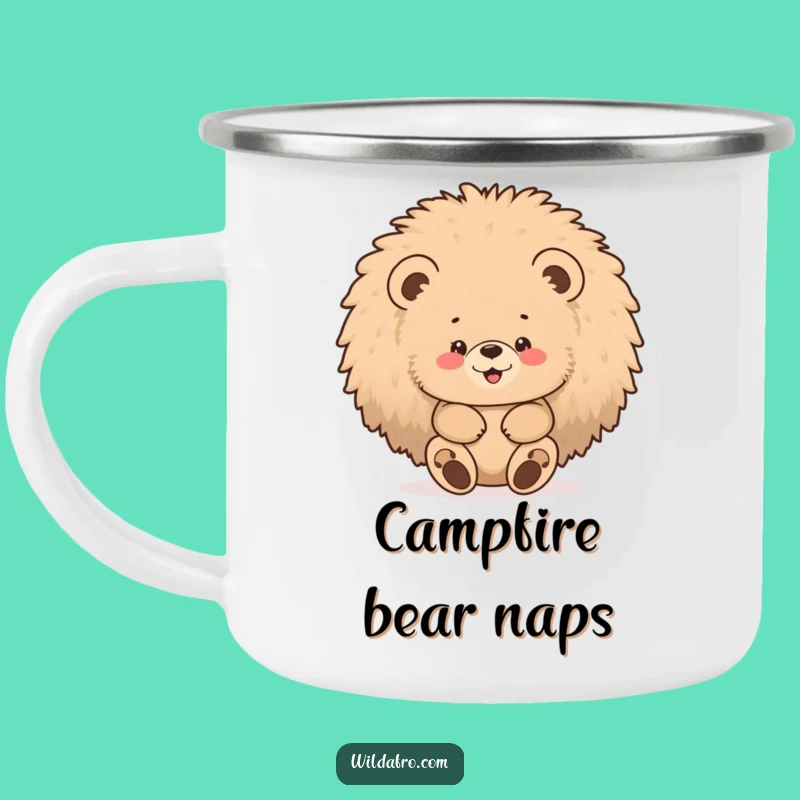Funny Bear Afro Camping Mug: Fuel Your Adventures with Cozy Fun!
