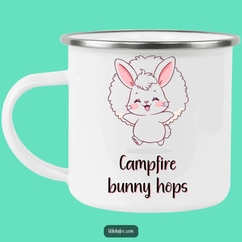 Funny Bunny Afro Camping Mug: Fuel Your Adventures with Cuteness!