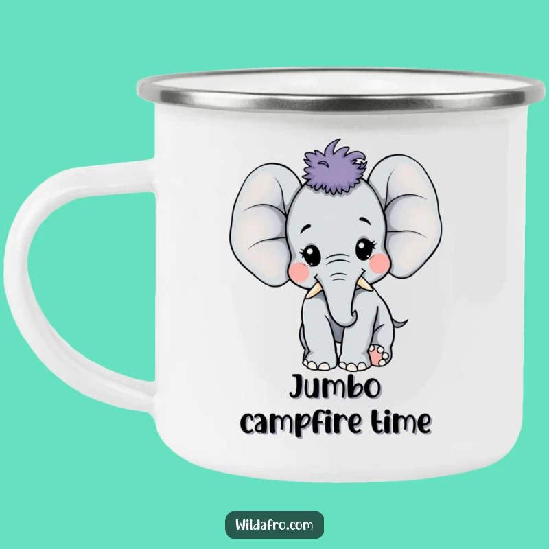 Funny Elephant Afro Camping Mug - Joyful Pachyderm Drinkware Gift