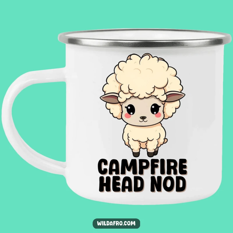 Funny Sheep Afro Camping Mug - Outdoor Bobbing Fun Gift