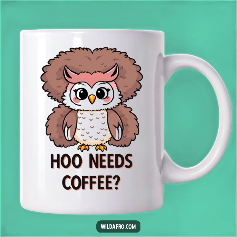 Funny Owl Afro Mug: Playful Character On Top Gift