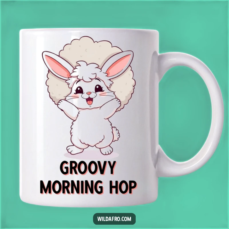 Funny Bunny Afro Dance Mug - Groovy & Hilarious Gift for Fun Lovers