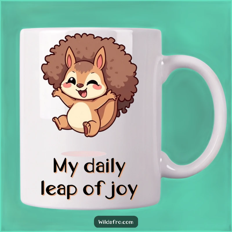 Funny Squirrel Afro Jump Mug: A Hilarious, Spiraled Gift for Nutty Friends