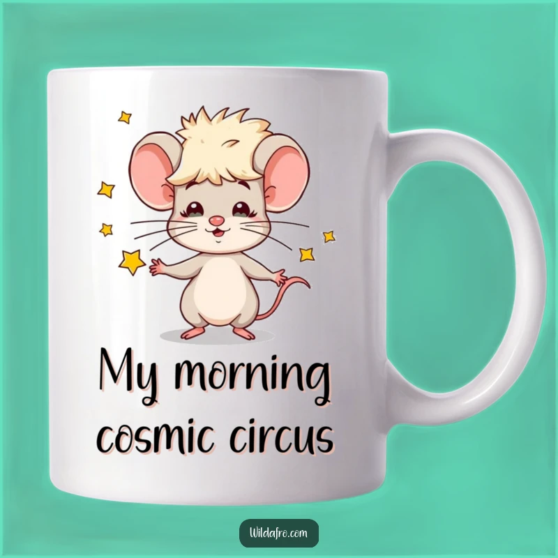 Funny Mouse Juggling Stars Mug - A Hilarious Gift for Starry-Eyed Dreamers