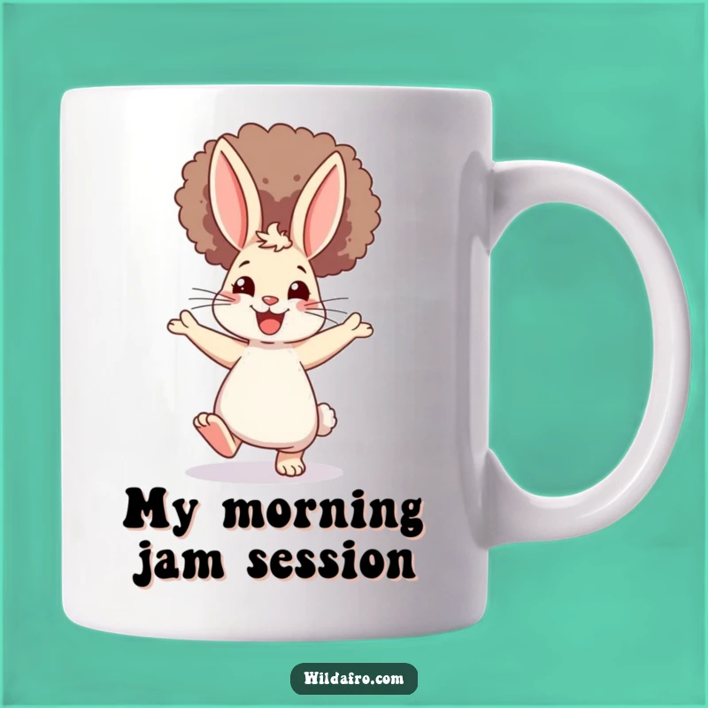Funny Rabbit Afro Dancer Mug: A Joyful, Groovy Gift for Bunny Lovers