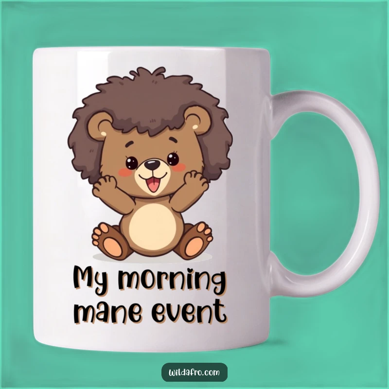 Funny Bear Cub Afro Pose Mug - Hilarious Wild Animal Coffee Cup, Perfect Gift