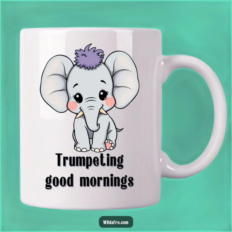 Funny Elephant Afro Mug - Joyful Pachyderm Gift for Happy Souls