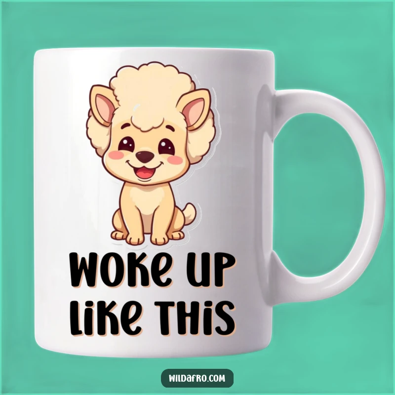 Funny Dog Afro Mug - Joyful Canine with Bouncy Hair, Perfect Gift