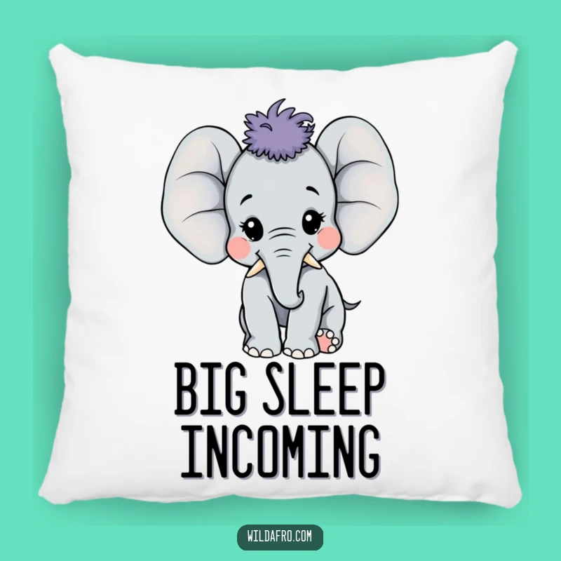 Funny Elephant Afro Pillow - Cozy Pachyderm Comfort with Happy Style