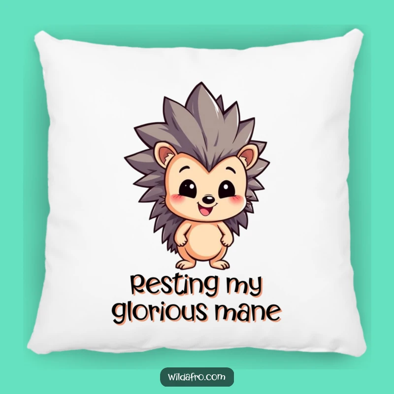 Comfy Funny Hedgehog Afro Pillow - Add Spiky Charm to Your Space Gift