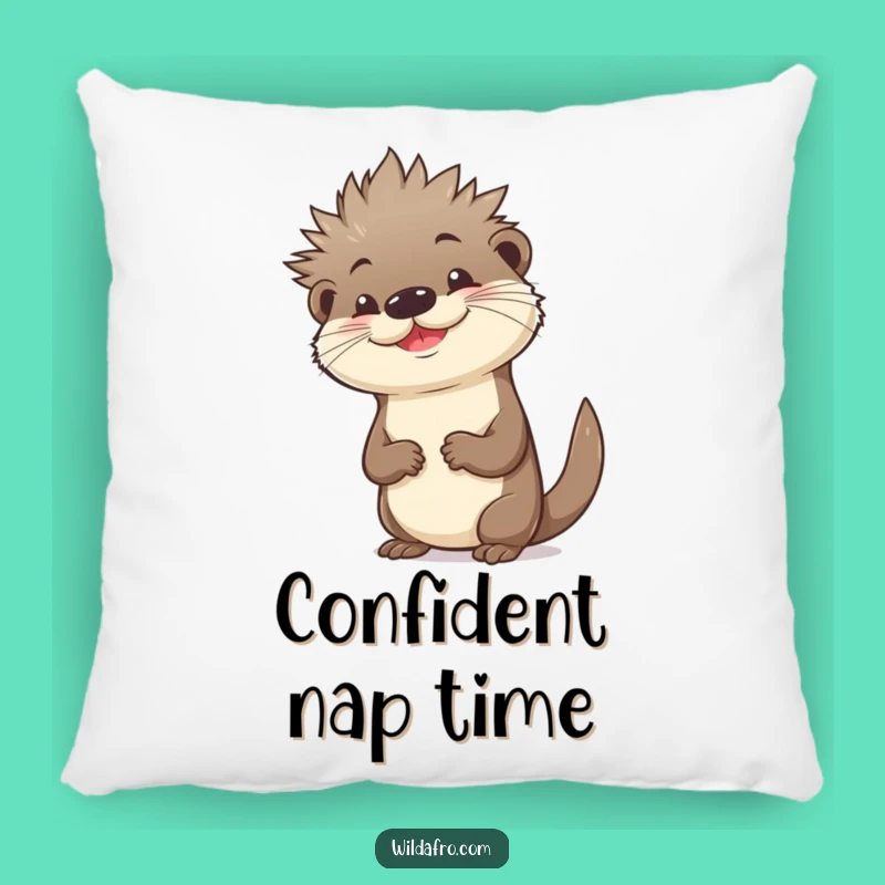 Cozy Funny Otter Spiky Afro Pillow - Soft Comfort, Cool Humorous Gift