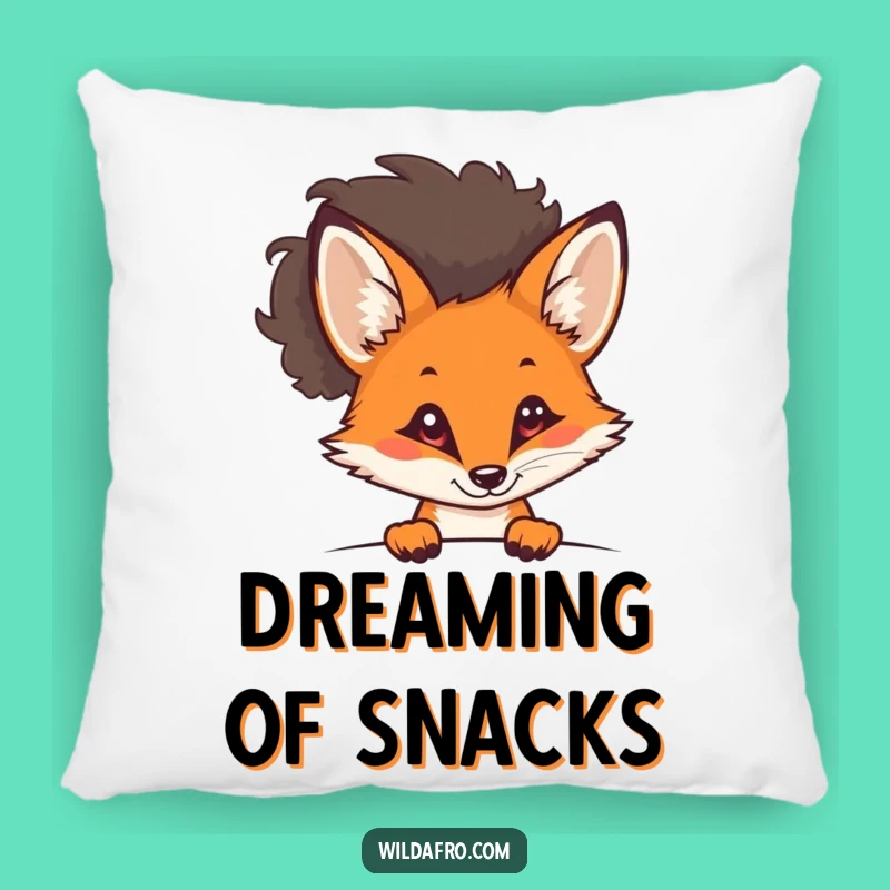 Funny Fox Afro Pillow - Cozy Feline Comfort with Stylish Flair