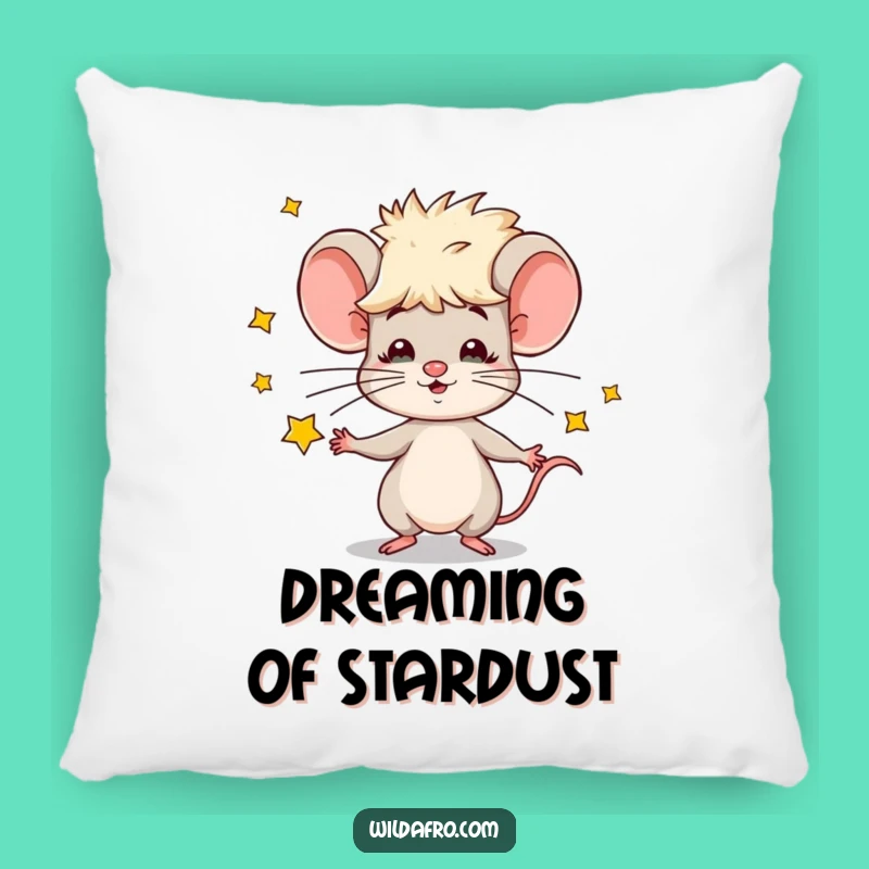 Funny Mouse Juggling Stars Pillow - Cozy Comfort with a Cosmic Twist