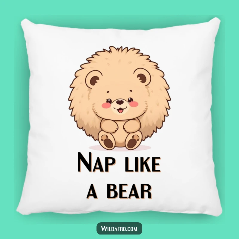 Funny Bear Afro Pillow: Cozy Up with a Hairy Hug!