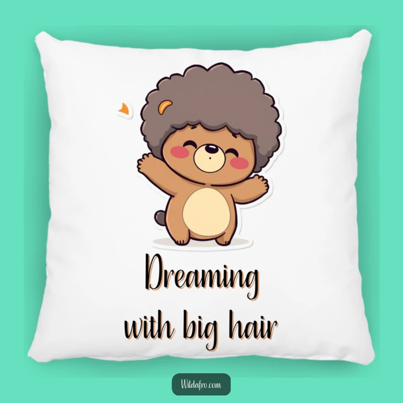Funny Bear Afro Pillow: Playful Character Bouncing Afro for a Hilarious Gift