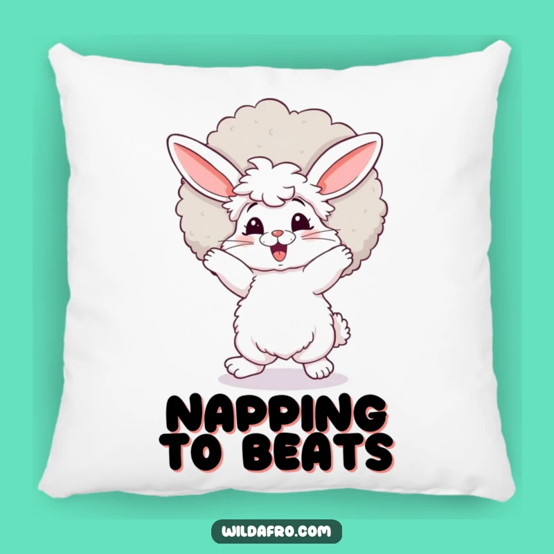 Funny Bunny Afro Dance Pillow - Comfy & Funky Decor Gift