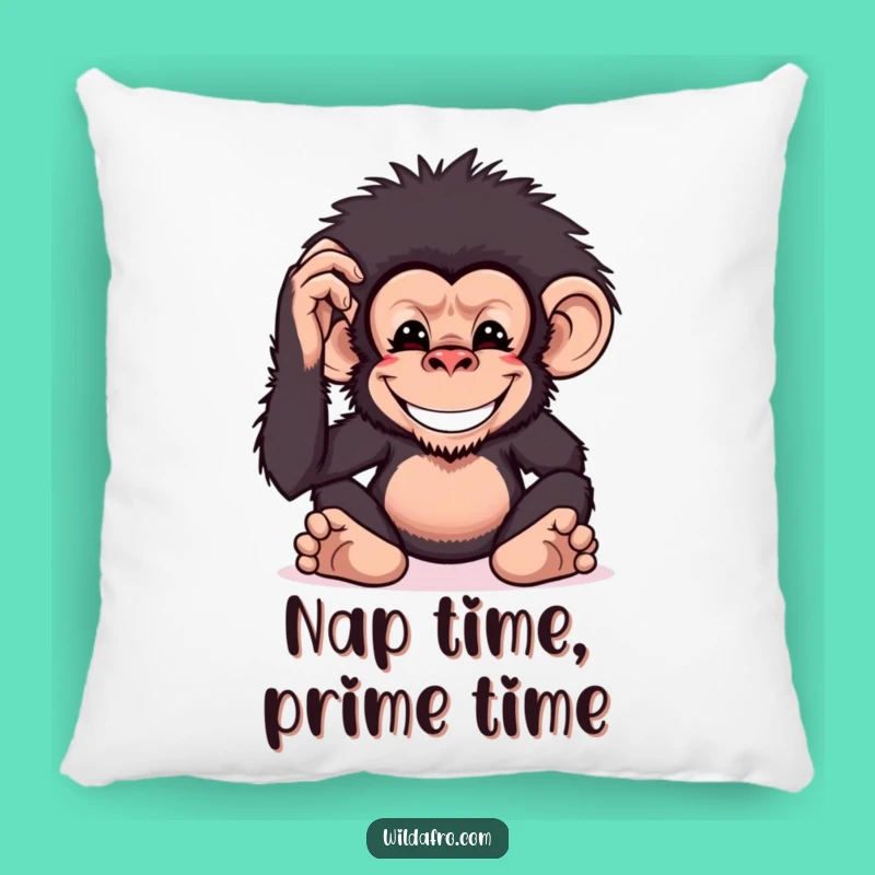 Funny Chimp Afro Pillow: Cuddle Up with Comedic Primate Comfort