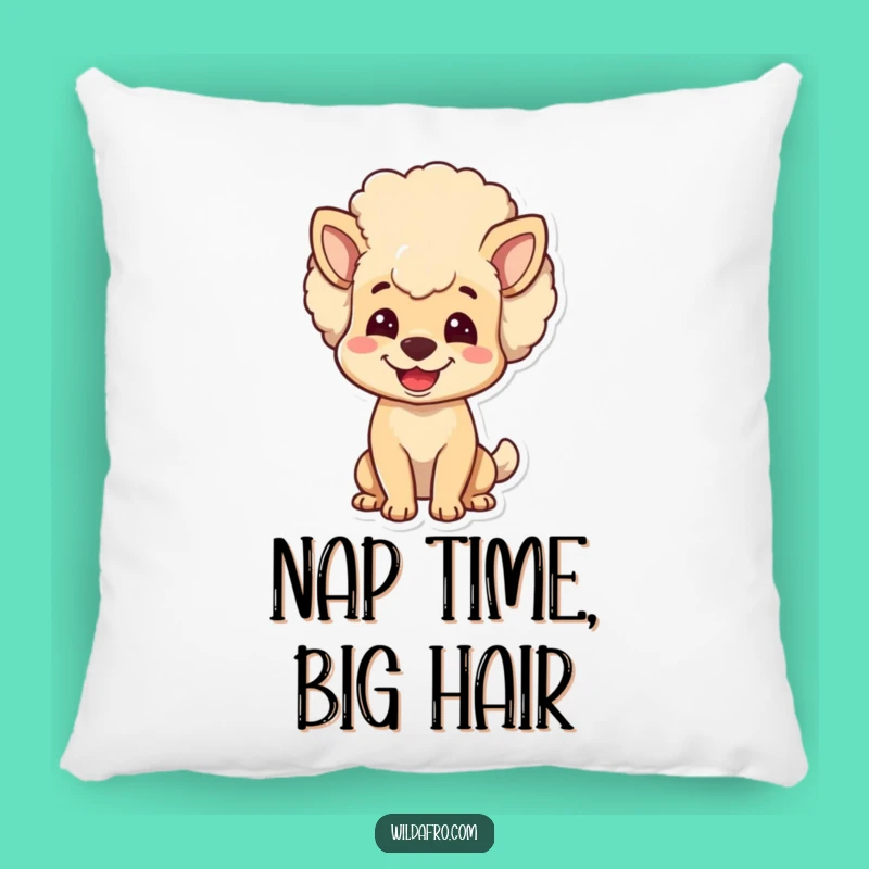 Funny Dog Afro Pillow - Cozy & Playful Pup Decor, Adorable Gift