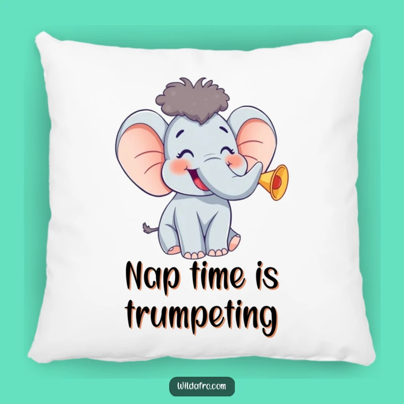 Funny Elephant w/ Afro Pillow - Comfy & Hilarious Decor