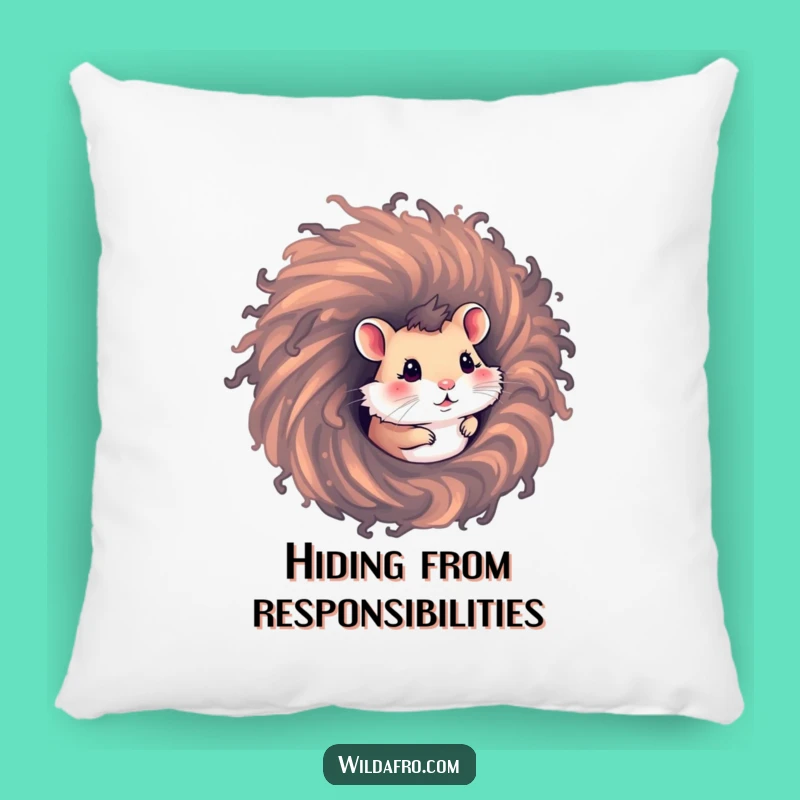 Funny Hamster Afro Pillow: Cuddle Up with Quirky Hair Humor