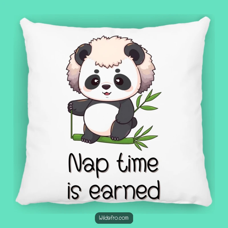 Funny Panda Afro Bamboo Balance Pillow - Comfy Zen Cushion Gift