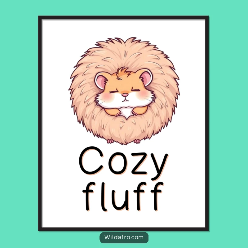 Funny Hamster Afro Nap Digital Art: Instant Wacky Decor for a Hilarious Home!
