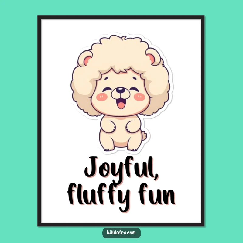 Funny Bear Afro Giggle Digital Art - Instant Retro Decor Gift