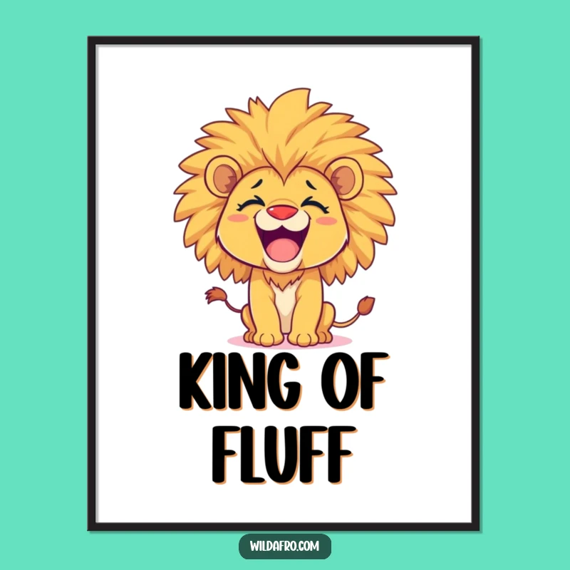 Funny Lion Cub Afro Digital Art - Instant Roaring Fun Gift