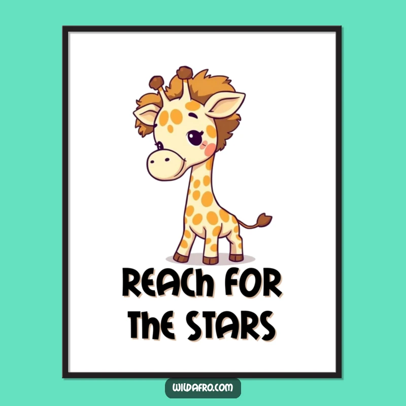 Instant Giggle Giraffe Afro Tail Art - Funny Decor for Playful Spaces!