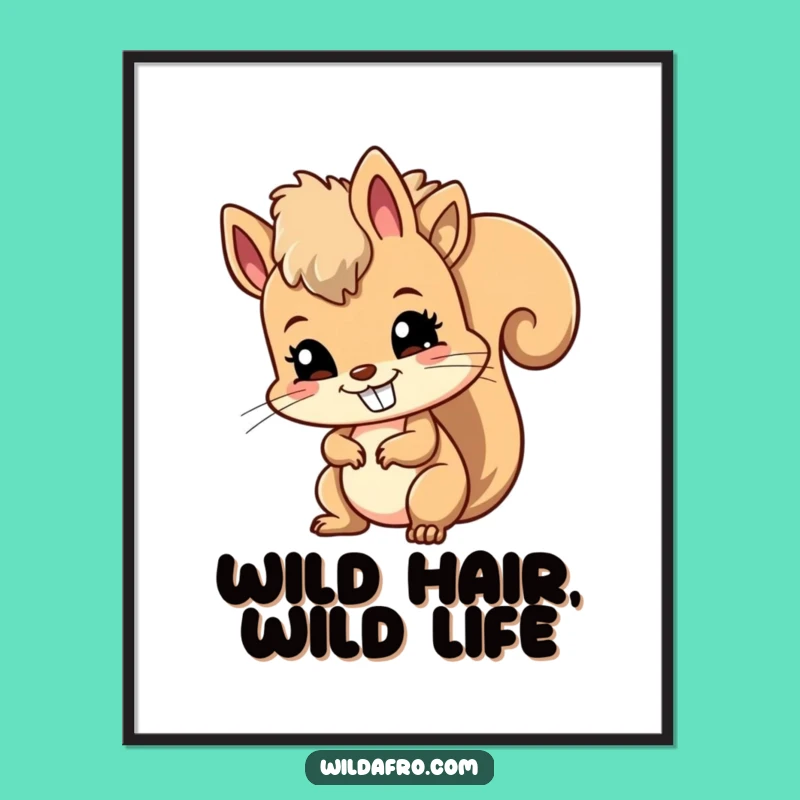 Instant Funny Squirrel Afro Digital Print: Decorate with this Hilarious Art