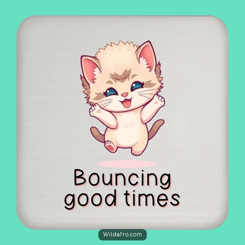 Funny Kitten Afro Coaster Set - Protect Surfaces with Joyful Humor