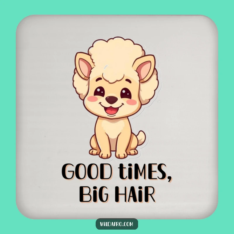 Funny Dog Afro Coaster - Bouncy Haired Pup Drink Protector, Novelty Gift