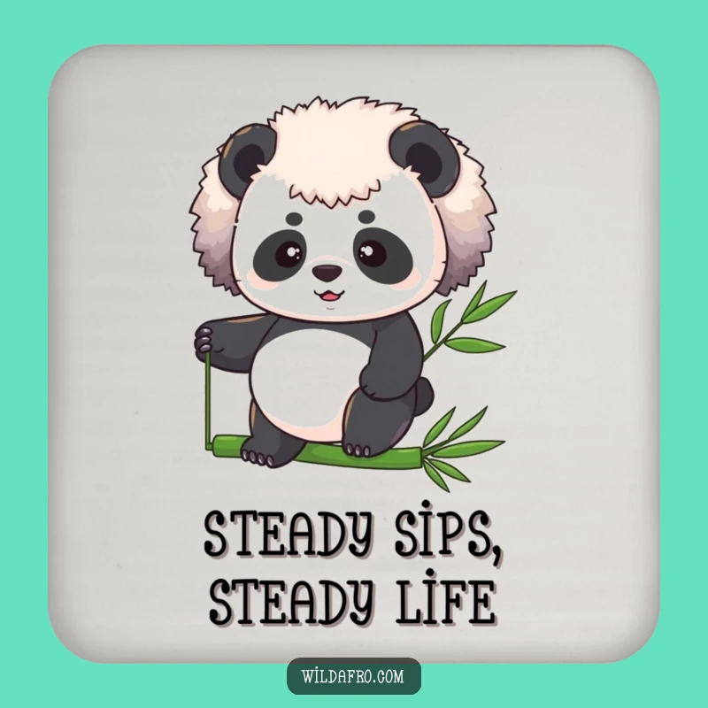 Funny Panda Afro Bamboo Balance Coaster - Desktop Zen Gift