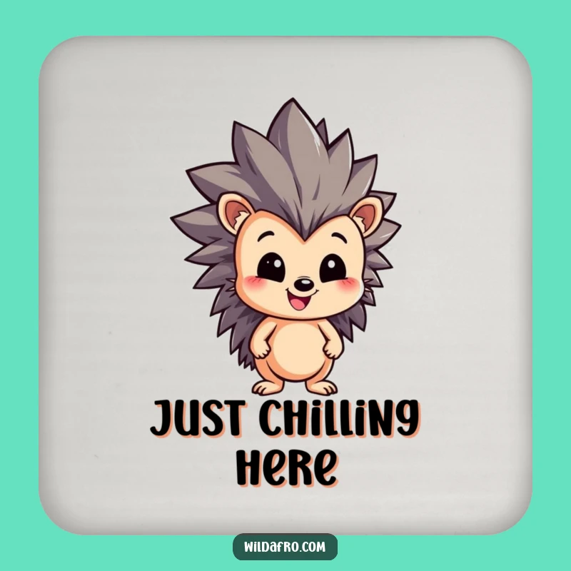 Funny Hedgehog Afro Coasters - Protect Surfaces with Spiky Fun Gift
