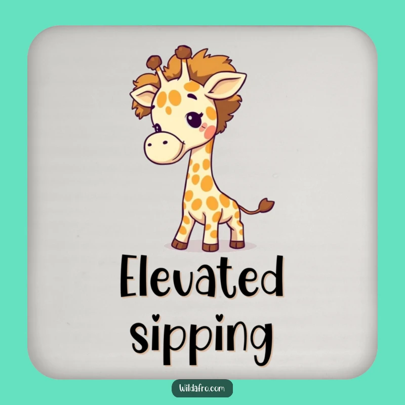 No Rings Allowed Giraffe Afro Tail Coasters - Funny Gift for Quirky Homes!