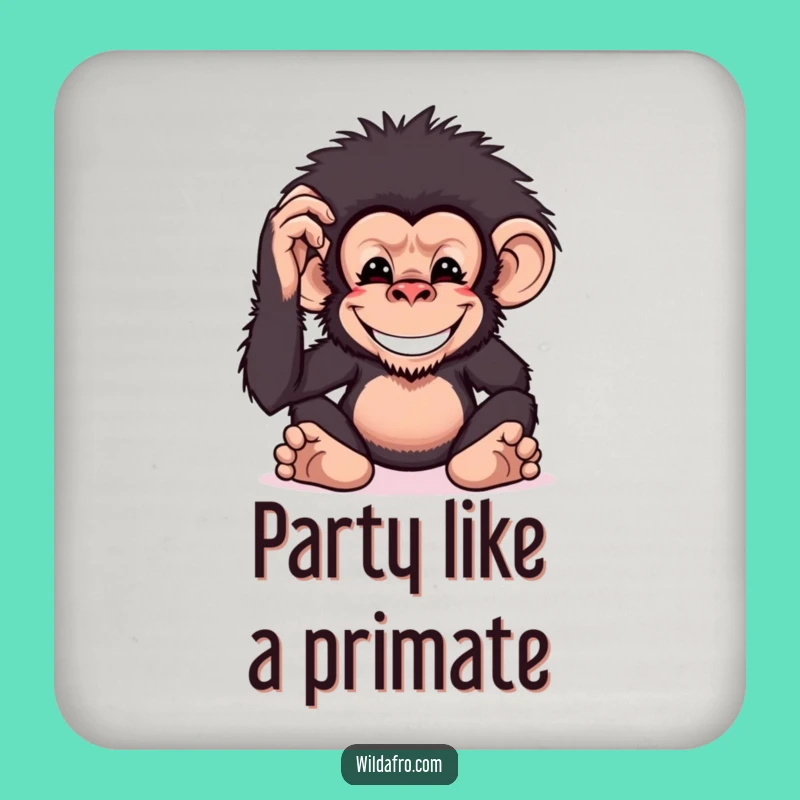 Funny Chimp Afro Coasters: Protect Surfaces with Primate Panache
