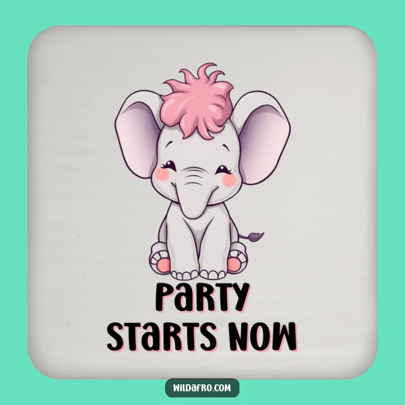 Funny Elephant Afro Trumpet Coaster - Desktop Joy Gift