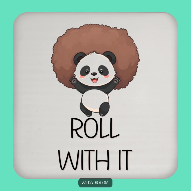 Funny Panda Afro Roll Coasters: Protect Surfaces with Joyful, Hilarious Charm!