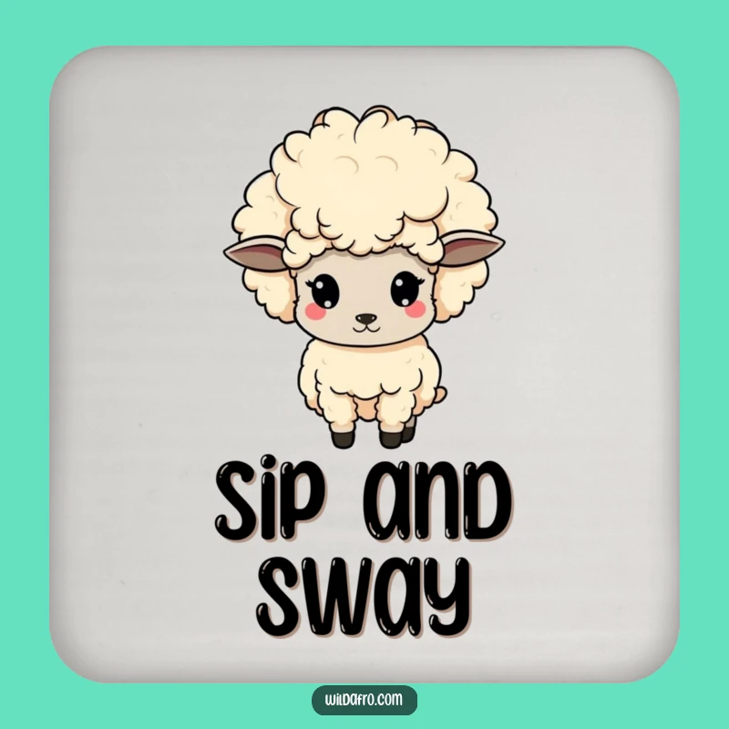 Funny Sheep Afro Coaster - Protect & Bob Your Head