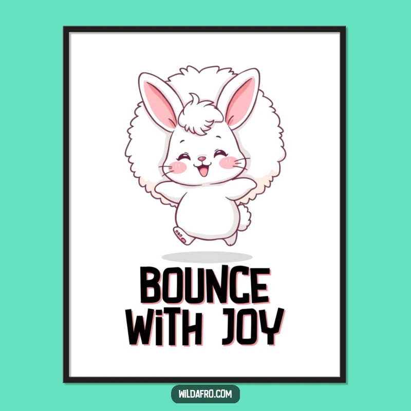 Funny Bunny Afro Poster: Bring Cheerful Vibes to Your Walls